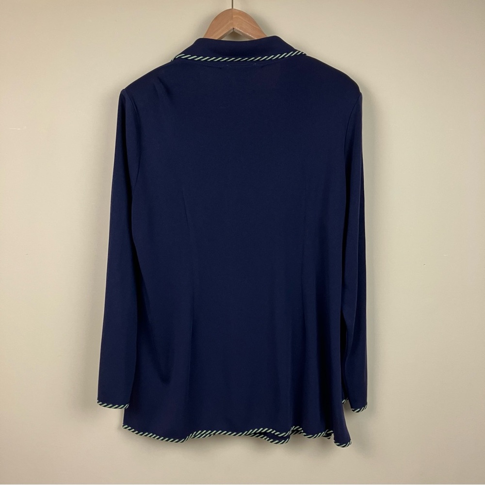 Exclusively Misook Collared Button Front Navy Car… - image 6